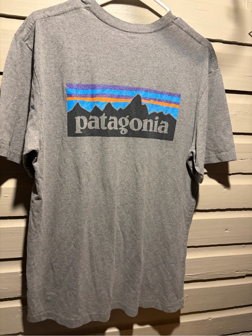 Patagonia outdoor brand P-Logo Responsibili-Tee Graphic Tee shirt size medium